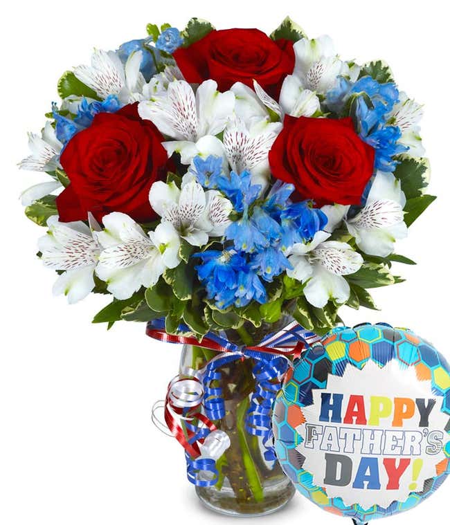 Red White &amp; Blue Bouquet for Dad