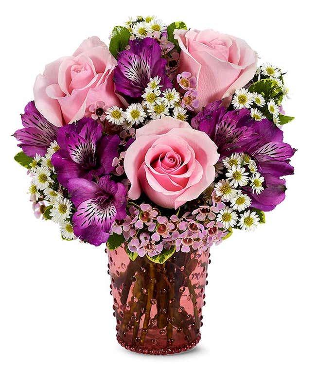 Pink Rose Hobnob Bouquet