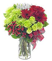 Holiday surprise bouquet with daisies &amp; roses