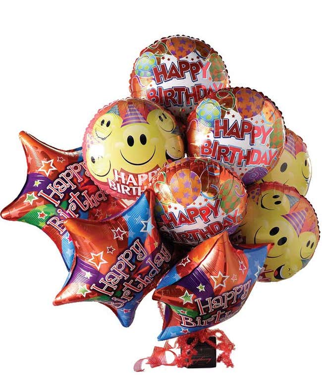 Birthday balloon bouquet with chocolates