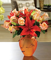 Fiery Roses & Lilies 