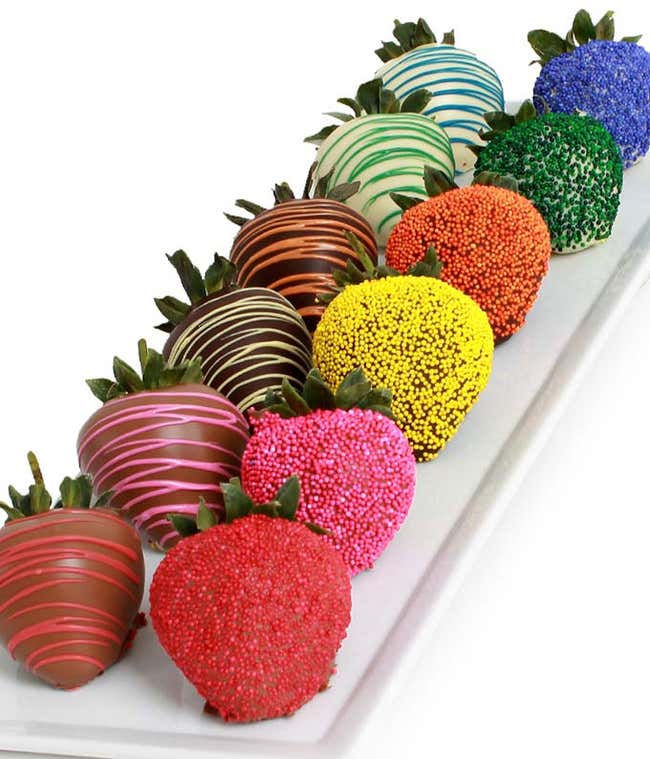 Rainbow Chocolate Covered Strawberries