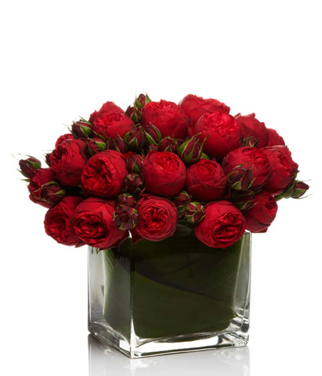Modern Valentine's Red Rose Bouquet