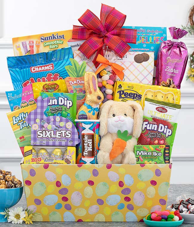 Plush Bunny Easter Candy Basket