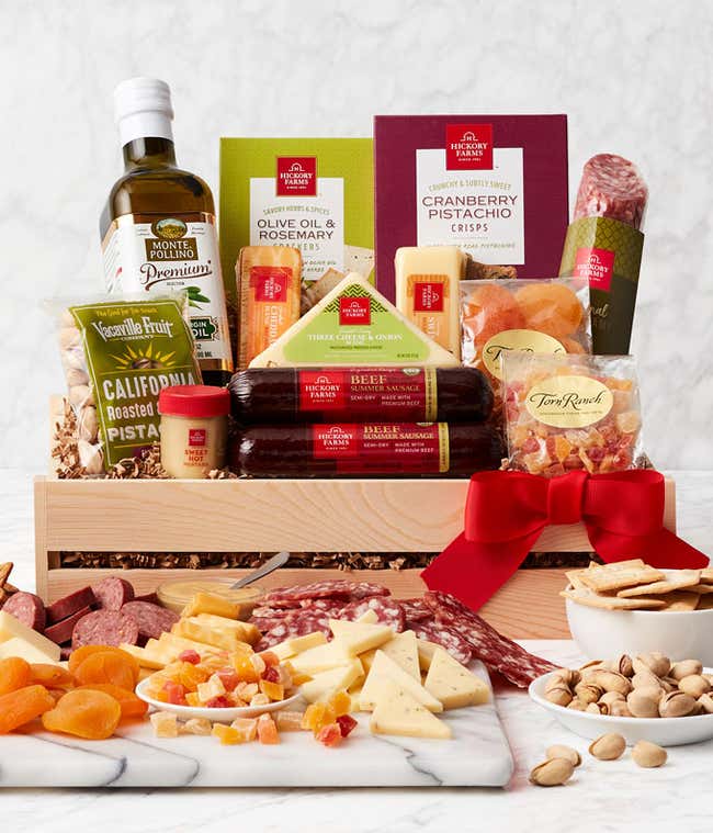 Ultimate Meat &amp; Cheese Wooden Gift Crate