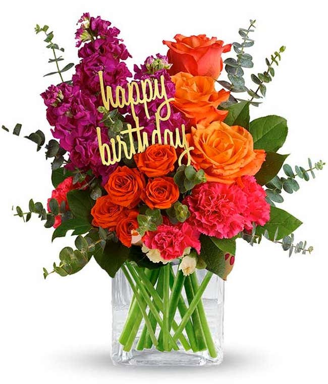 bright flower birthday bouquet